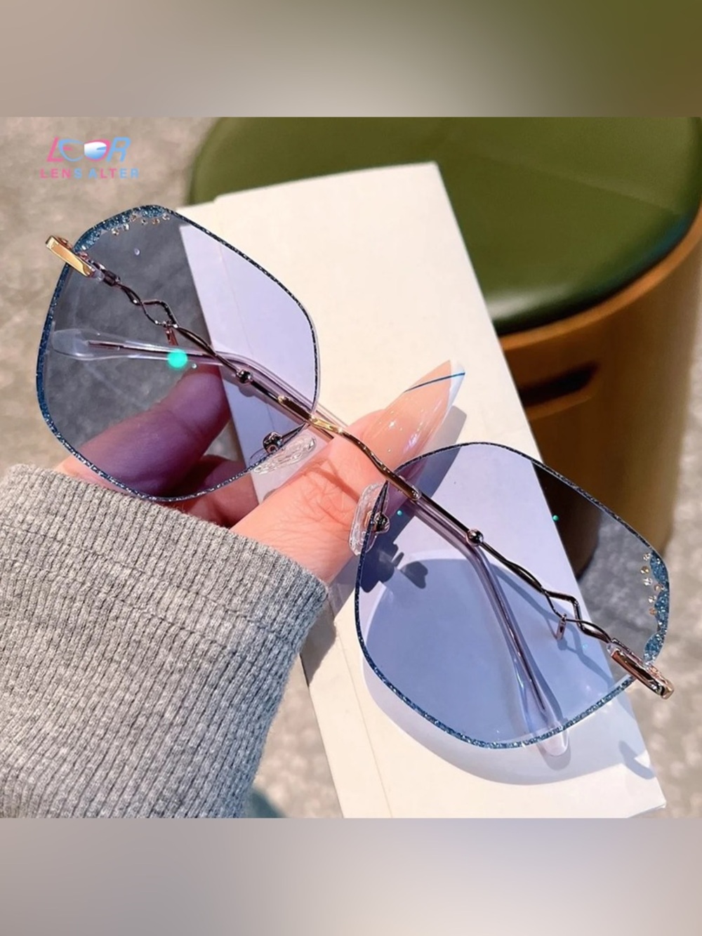 Lens Alter  Rimless "Transition" Photochromic Glasses